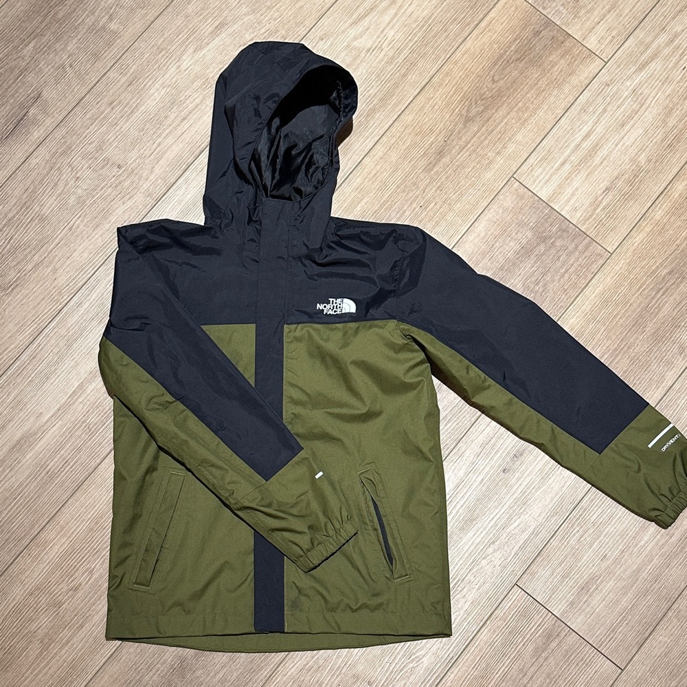 The North Face Kids Olive and Black Raincoat